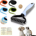 Cat & Dog Grooming Kit - Matted Fur Remover for Cats, Includes 4 Knotting Combs & 1 Pet Grooming Brush, Safe Cat Grooming Comb Set for Detangling