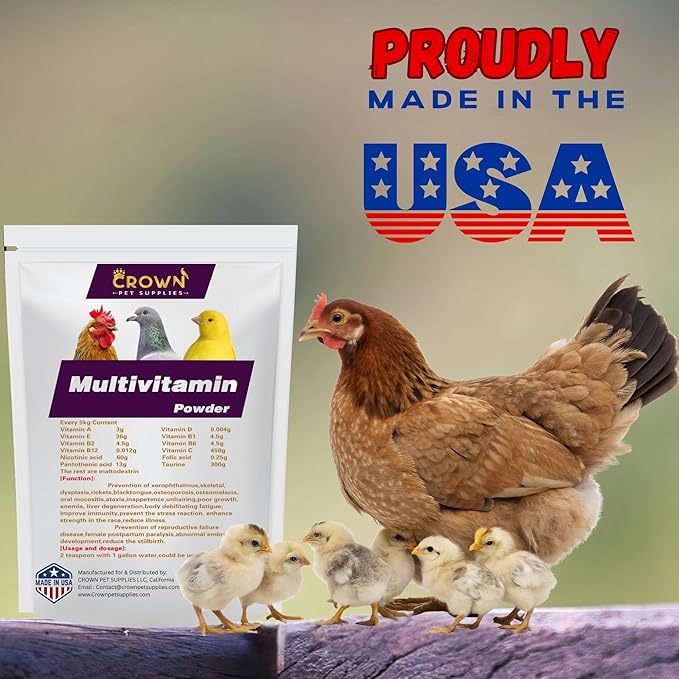 Complete Bird Multivitamin Supplement – All-in-One Formula with Essential Vitamins for Parrots, Canaries, Finches, Chickens, Ducks, Pigeons, and Poultry