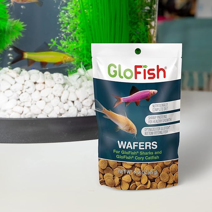 Tetra GloFish Wafers for Sharks and Cory Catfish, 1.58 Oz., Bottom-Feeding Fish Food