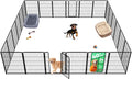 FXW Homeplus Unleashed Indoor Dog Playpen - Stress-Free and Safe Play, Heavy Duty 40 Inch 24 Panels Dog Pen for Medium and Large Dogs, Black│Patented