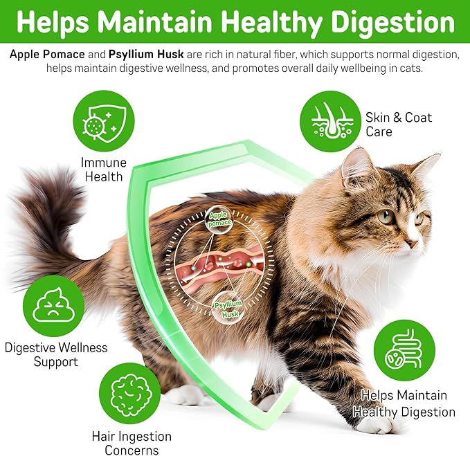 Hairball Control Cat Treats - Hairball Treatment for Cats,Cat Hairball Remedy & Relief for Cats-Cat Hairball Control with Psyllium Seed Husk and Vitamins,Promotes Skin & Coat,Digestive,Urinary Health