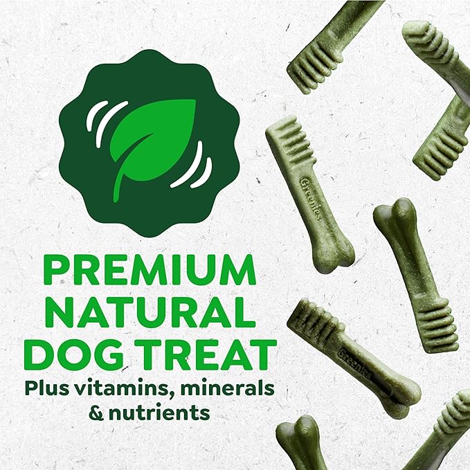 Greenies Veterinarian-Recommended Adult Natural Dental Dog Treats Large Size, Original Flavor, (4) 12 ct Packs (48 Treats Total)