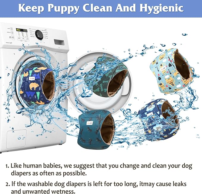 5 Pack Dog Diapers Male, Premium Belly Bands for Male Dogs, High Absorbing Male Dog Pee Wraps for Doggie in Incontinence or Excitable Urination and Training XL