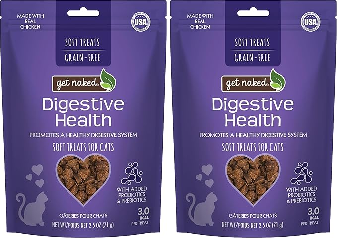 Get Naked 1 Pouch Furball Relief Soft Treats for Cats, 2.5 Oz (Pack of 2)