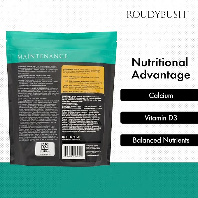 RoudyBush Senior Bird Diet, Small, 44-Ounce, Yellow, 2.75 Pound (Pack of 1)