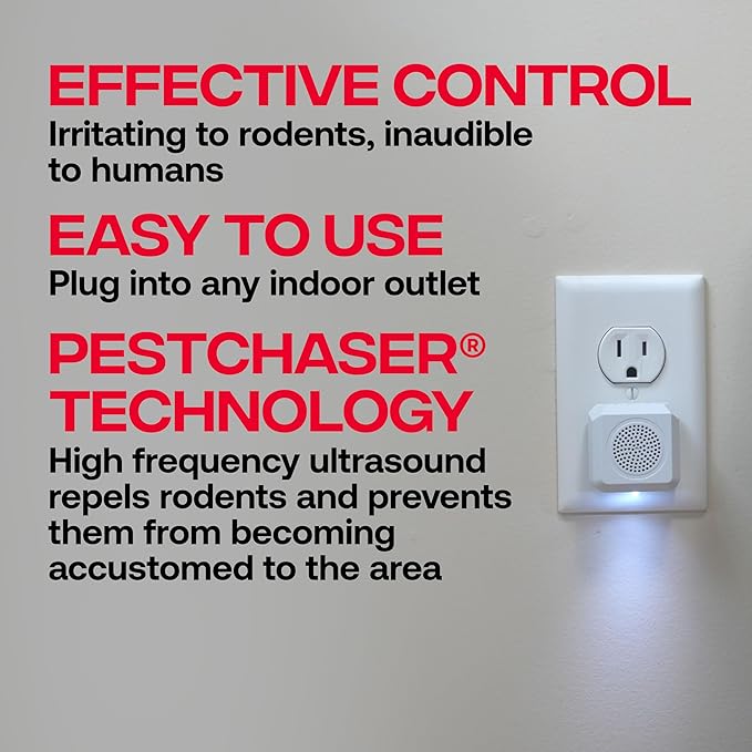 Victor PestChaser Rodent Repellent with Nightlight - Rodent Repellent Indoor Ultrasonic - Rodent Repeller - M756K - Mouse Deterrent Plug in - Mouse Plug in Repellent for House - 6 Units