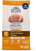 Natural Balance Limited Ingredient Adult Grain-Free Dry Dog Food, Reserve Duck & Potato Recipe, 12 Pound (Pack of 1)