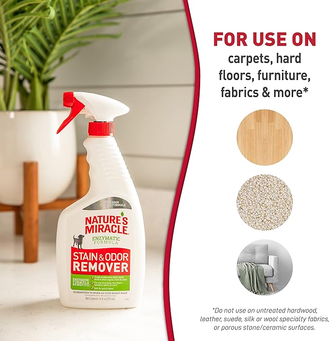 Nature's Miracle Dog Stain and Odor Remover,Everyday Mess Enzymatic Formula,24 fl oz,(Pack of 2)