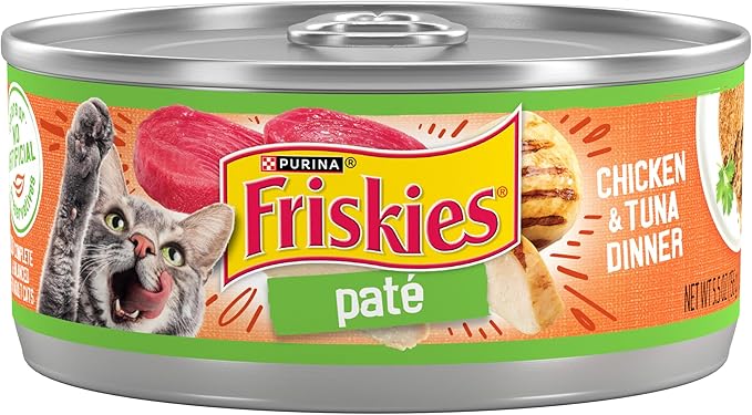 Purina Friskies Wet Cat Food Pate, Chicken and Tuna Dinner - (Pack of 24) 5.5 oz. Cans
