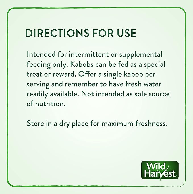 Wild Harvest Fruit Kabobs for All Birds, 6 Count, Made with Real Carrot, Cherry and Cranberry with Edible Skewer, 0.52 Ounce (Pack of 6)