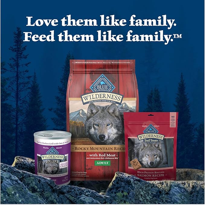Blue Buffalo Wilderness Rocky Mountain Recipe High-Protein Adult Dry Dog Food Wholesome Red Meat, 4.5 lb Bag