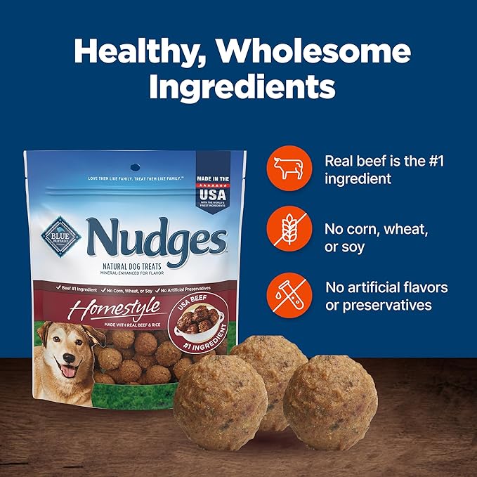 Blue Buffalo Nudges Homestyle Natural Beef and Rice Dog Treats