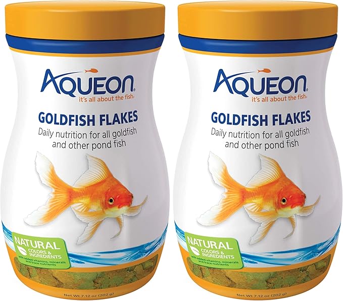 Aqueon Goldfish Fish Food Flakes, 7.12 Ounces (Pack of 2)