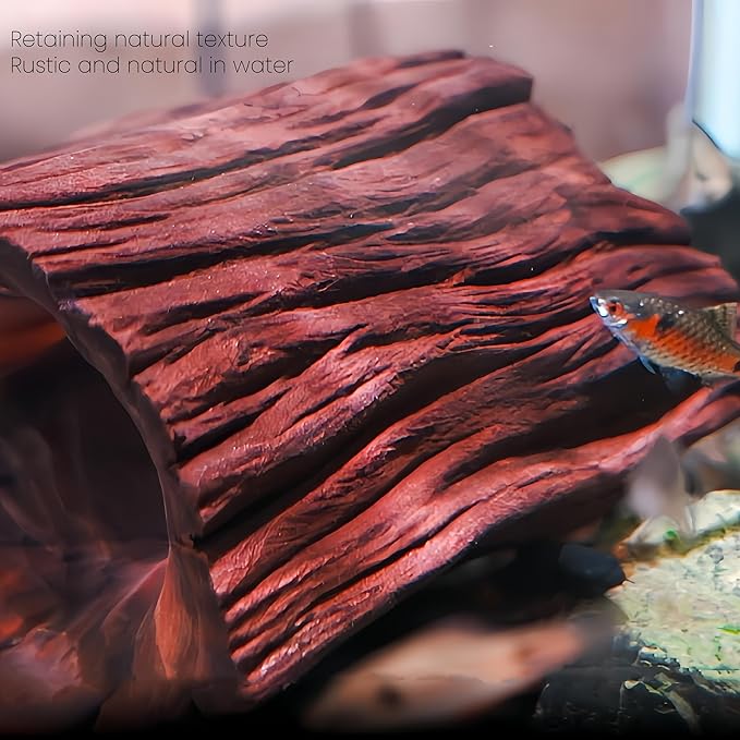 Betta Wood Tunnel Tube,Betta Fish Toys Hideout for Aquarium Fish Tank Decorations-Reptile Hide-Snake Hide-Cave for Turtle Habitat Shelter for Crayfish Shrimp and Other Aquatic Pets 5.5-7.1"