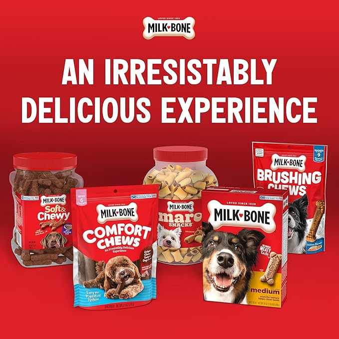 Milk-Bone Flavor Snacks Dog Treats, Small Biscuits, 24 Ounce Crunchy Texture Helps Reduce Tartar