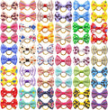 Puppy Dog Hair Bows: with Rubber Bands Small Pet Grooming Girl Doggy Accessories Gifts 60pcs (30 Pairs)