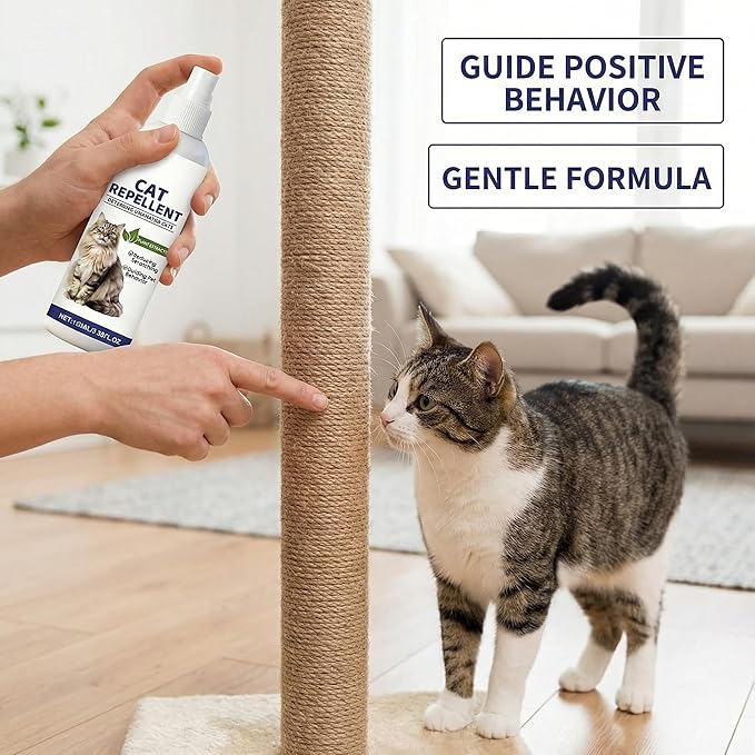 Cat Training Spray with Natural Bitter Extract - Stop Scratching Furniture & Urine Marking, Gentle Deterrent for Indoor Use, Keep Cats Off Counters, Beds, Curtains