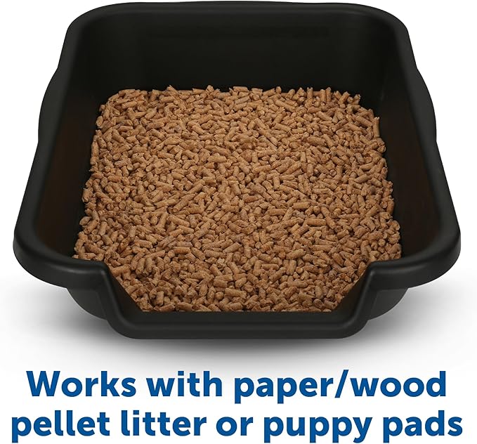 Dog Litter Pan by PuppyGoHere (Black, 20" x 15" x 5") Suitable for Dogs up to 6 lbs.