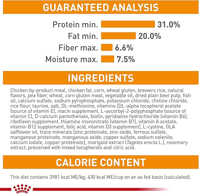 Royal Canin Feline Care Nutrition Hair & Skin Care Adult Dry Cat Food, 3 lb Bag