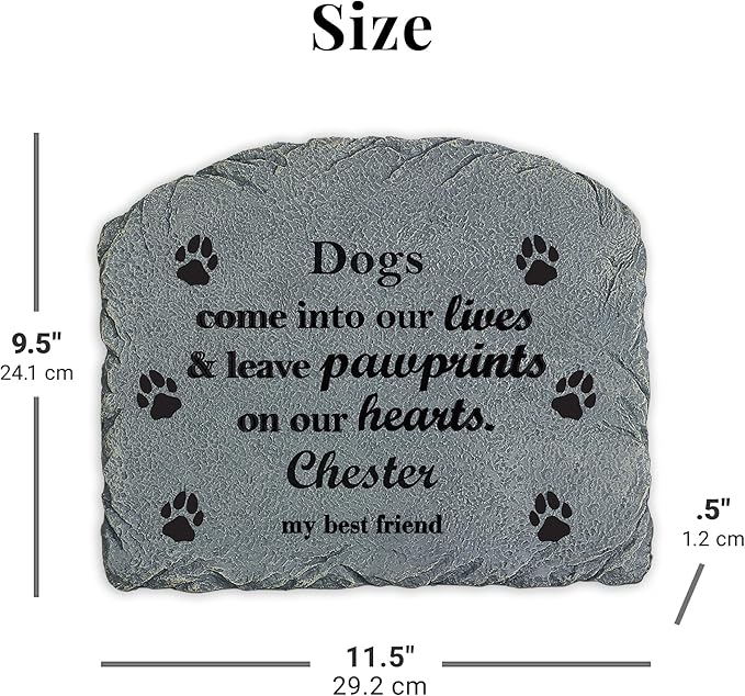Let's Make Memories Personalized Pet Memorial Marker - Dog - Resin Sympathy Garden Stone
