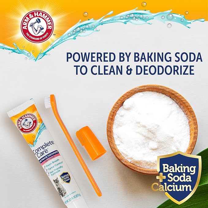 Arm & Hammer Complete Care Dog Dental Kit, Tuna Flavor Enzymatic Dog Toothpaste, Toothbrush, & Finger Brush, Baking Soda + Calcium, Enhanced Formula, 2.5oz