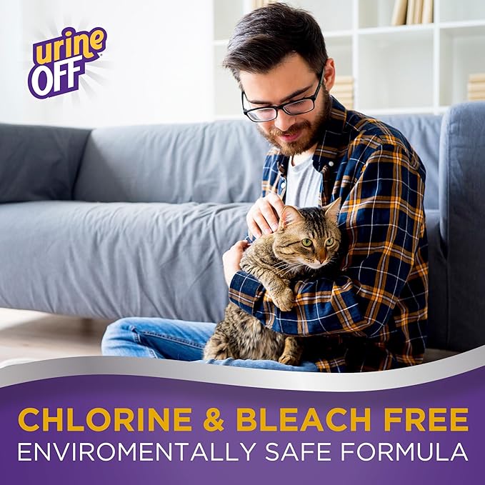 Urine Off Kitten & Cat Pet Stain Remover | Freshly Scented Carpet Cleaner | Bio Enzymatic Stain & Urine Odor Eliminator | Pet Safe Cleaner | 32 oz.