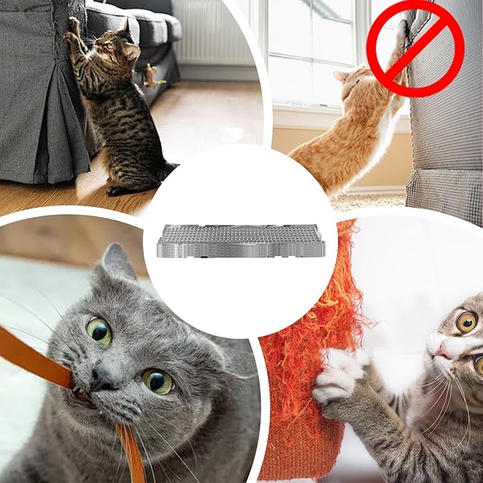 Cat Repelling Mat, Transparent PVC, 42x8x1cm, 10 Pack Outdoor Pet Deterring Mat, Heavy-Duty Pet Repelling Pads, Rounded Spikes, Flexible and Bendable, UV Resistant and Waterproof, Indoor Outdoor Use