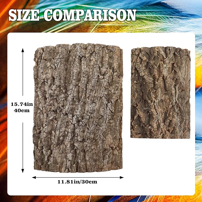 2 Pack 16 x 12 Inch 100% Natural Cork Perch, Bird Cork Seat Boards, Birdcage Bark Decor Accessories for Birds Parakeets Budgie Parrot Cockatiel Hamster Guinea Pig Rat
