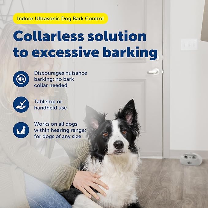 PetSafe Indoor Bark Control - Ultrasonic Indoor Trainer - Automatic Anti-Barking Solution - Tabletop Noise Reducer - Non-Collar Bark Solution