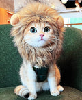 Lion Mane Wig for Cat, Funny Pet Cat & Puppy Costumes for Halloween & Christmas, Funny Pet Clothing Accessories (Medium, Dark Brown)