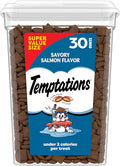 Temptations Cat Treats Classic Crunchy and Soft Cat Treats, Savory Salmon Flavor, 30 oz. Tub