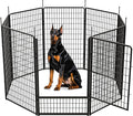 SunsGrove Dog Playpen with Wider Door, Heavy Duty Dog Pen, Anti Rust Dog Fence, Easy Insert into Soil, Pet Playpen for Yard RV Camping (50 inch, 08 Panels)