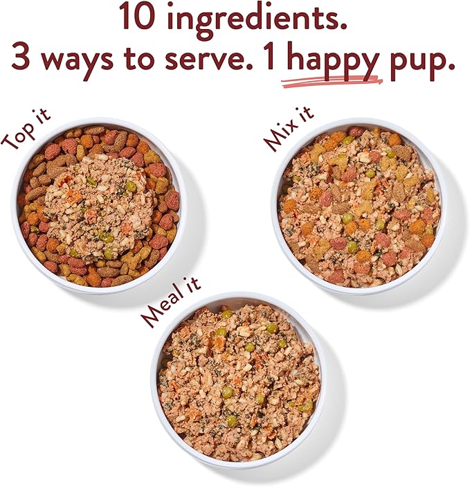 Portland Pet Food Company Fresh Dog Food Pouches Human-Grade Toppers Wet Pet Meal & Mix-Ins - Gluten-Free Limited Ingredient Wally’s Salmon N’ Rice - Large & Small Breed, Puppy to Senior - 8 Pack