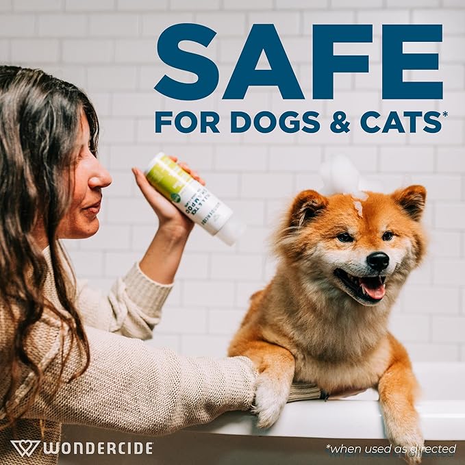 Wondercide - Flea & Tick Shampoo for Dogs and Cats - Flea and Tick Treatment with Natural Essential Oils - for Pets Over 4 Months - Powered by Plants - Lemongrass - 12 Fl oz