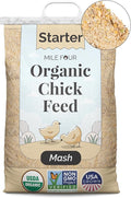 Mile Four Organic Chicken Feed (23 lbs) Starter Chick Mash, Non-GMO, USA Grown, 21% Protein, Corn-Free, Soy-Free, Non-Medicated Chick Feed