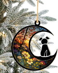 LOVELYPOD Suncatcher Dog Memorial Gifts for Dog Lovers, A Back Dog Decor on Moon Window Hangings Suncatcher, Loss of Dog Sympathy Gift, Pet Loss Remembrance Gifts in Memory Dog (4 Inches)