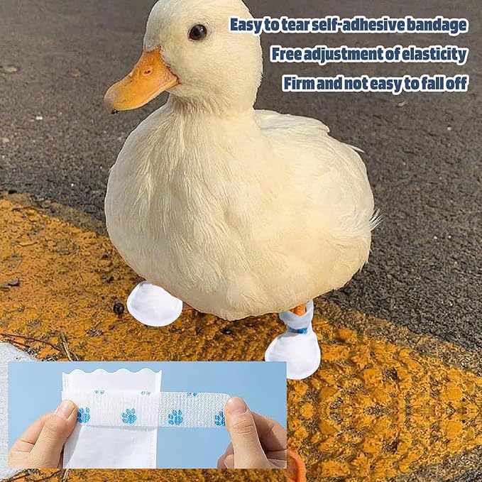 Disposable Boots for Real Duck Feet, Bumble Foot for Duck Supplies with Bandage, Large Size (Blue, 20 PCS)