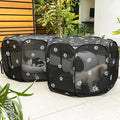 EighteenTek® 2-in-1 Cat Playpen, 58''Pop Up Dog Pet Playpen for Indoor Outdoor Cats Enclosed, Portable Pet Playpen, Kitten Puppy Foldable Play Pen Cat Dog Tent Crate Cage Kennel(S, 58" Lx29Wx17H)