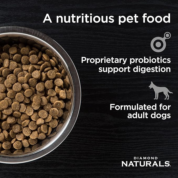 Diamond Naturals Adult Dry Dog Food Beef Meal and Rice Formula Made with Quality Pasture-Raised Beef Protein, Probiotics and Essential Nutrients
