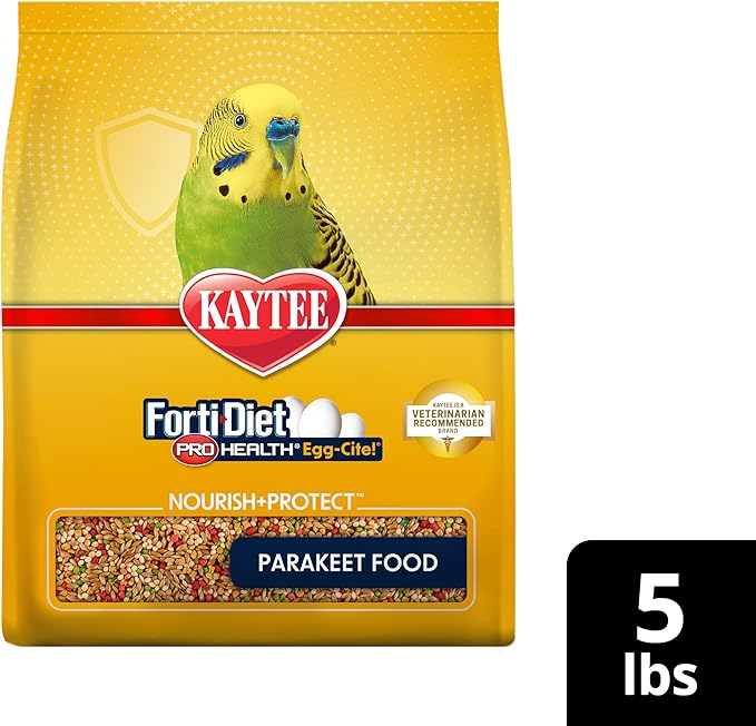 Kaytee Forti-Diet Pro Health Egg-Cite Nourish+Protect Parakeet,Supports Breeding and Molting,Nutrition Backed by Science,Digestive Health,5 pounds,(Pack of 2)
