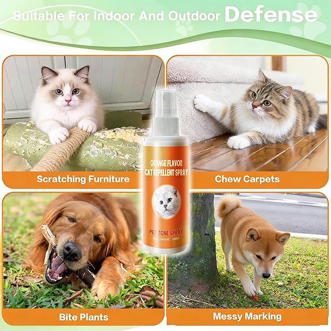Cat Deterrent Spray Protect Furniture, Sofas, Carpets Cat Repellent Indoor and Outdoor (1pcs)