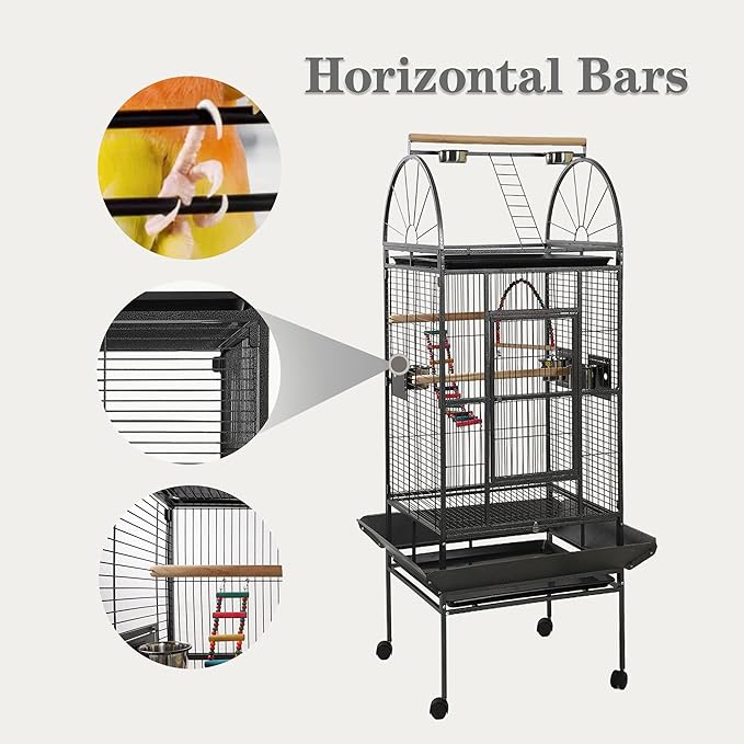 69-inch Large Bird Cages for Parrots,Large Parrot Cages for Large Birds, Flight Cage for Birds,Large Parakeet Cage with Birdcage Cover for African Grey,Quaker,Cockatiel,Green Cheek Conure