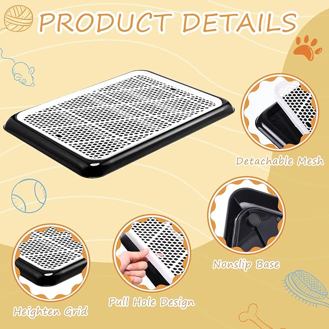 Mifoci Dog Pee Pad Holder Potty Tray Portable Dog Litter Box Toilet Training for Indoor Outdoor Small Medium Large Pet Puppy(2 Pcs)