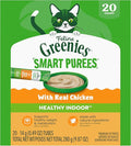 Greenies Feline Smart Purees Healthy Indoor Lickable Cat Treats with Real Chicken, 0.49 oz. Tubes, 20 Count