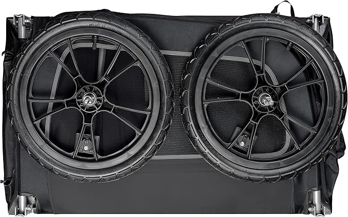 Retrospec Rover Waggin' Pet and Dog Bike Trailer with Weather-Resistant Canopy & Mesh Shield - Foldable Frame, 16in Wheels with Storage Pouch & Internal Safety Leash Supports up to 50 lbs