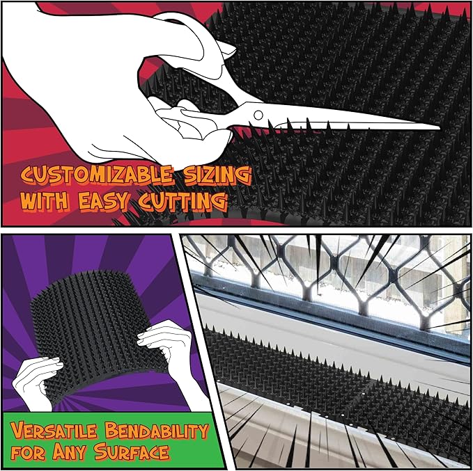 ohlela 16 Pack Black Scat Mats for Dogs - 16" x 13" Pet Deterrent Mat with 1" Spike. Effective Dog Pee Repellent Indoor & Outdoor to Keep Dogs & Cats Away. Cat Repellent Indoor Solution