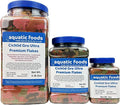 Aquatic Foods Inc. Premium Cichlid Gro Ultra 8-Type Flake Mix with Krill, Shrimp, Plankton, Spirulina for Central & South American Cichlids Also Pellet Mix, Wafer Mix Included…6oz