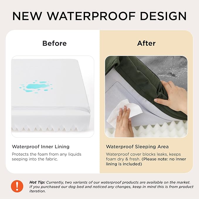 Bedsure Orthopedic Dog Beds Large Sized Dog - Washable Large Dog Cat Bed Waterproof, Comfort Dogs Couch Sofa with Washable Removable Cover, Pet Bed with Nonskid Bottom, Boreal Canopy Green, 35"