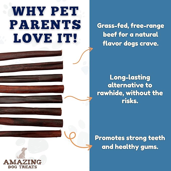 Amazing Dog Treats 12 Inch Collagen Stick - (20 Count)- Collagen Sticks for Dogs - No Hide Dog Bones