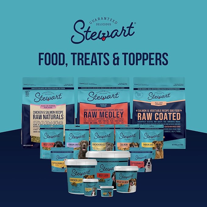 Stewart 100% Beef Liver Dog Treats, 14 oz Tub, ~315 Pieces, Freeze Dried Raw, Single Ingredient, 50% Protein Training Treats or Meal Topper, Grain Free, Gluten Free